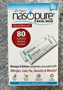 Nasopure NASAL WASH System 80 sinus rinse Packets REFILL value size EXP: 08/2027
