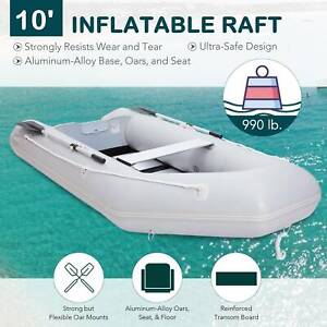 10ft Inflatable Boat Raft Fishing Dinghy Tender Pontoon Dive Rescue Heavy Duty