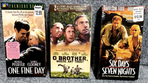 New Listing3-SEALED VHS Movies ~ Six Days Seven Nights - One Fine Day - O Brother