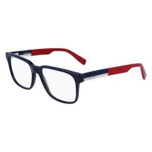 Lacoste L2908 410 55mm Navy Blue with Red and White Square Unisex Eyeglasses