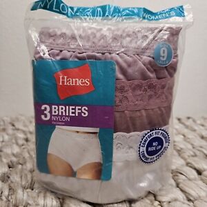 Vintage Hanes rare Nylon Granny Panties Size 9= Plus/XL Pack of THREE