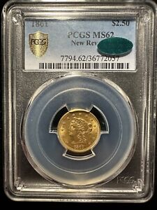 New Listing1861 Liberty Head Gold Quarter Eagle Coin New Reverse PCGS MS62 CAC