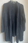 Barefoot Dreams Cozychic Lite Knit Cardigan Size Large Black Ribbed 494 Pockets
