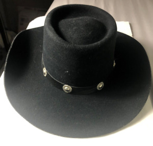 Jack Daniels, Men's 3 1/2 Brim Black Cowboy Hat Size 6  7/8, VGC