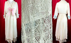 Edwardian Spiderweb Lace Summer Dress w Bows White Cotton C 1910