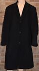 CHAPS Trench Coat Mens 46L Long Black 3 Button Front Single Vented