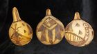 Vintage African Miniture Calabash Gourd Rattle Lot Handpainted Animals