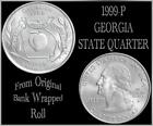 1999-P Georgia Uncirculated State Quarter From Original Bank Wrapped Roll