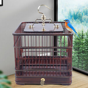 Vintage Retro Bird Cage Wooden Aviary House Birdcage Parrot Macaw with Stand New