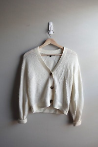 Quince Women's Wool Blend Cream Cardigan Sweater Size xs