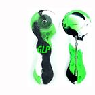Unbreakable Silicone Tobacco Smoking Pipe w/ Clear Bowl BLACK Green & WHITE