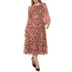 Tommy Hilfiger Womens Brown Paisley Long Fit & Flare Dress Plus 22W BHFO 9122