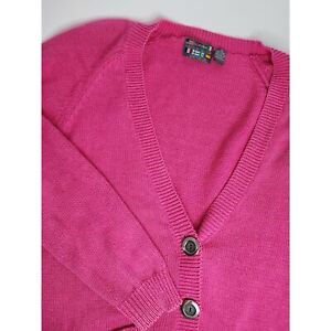 Paris Sport Club Vintage Pink Oversized Cardigan Sweater Size L