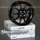 Circuit CP23 16x7 4-100 +35 Gloss Black Wheels Type R Style Fits Honda Civic JDM