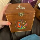 Antique/Vintage Wood Box Clown Jack In The Box ~5x5”