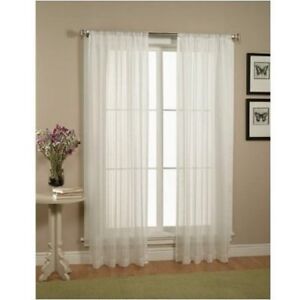 Solid Pure White Sheer Voile Window Curtain In ALL Sizes OVERSTOCK SALE!!!