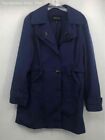 London Fog Womens Purple Belted Lightweight Long Sleeve Trench Coat Size Large