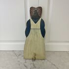 Vintage Black Folk Art Wooden Hand Painted Wall Mounted Woman With Peg