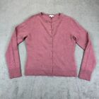 NWOT Garnet Hill Women's 100% Cashmere Button Front Cardigan Sweater M Pink