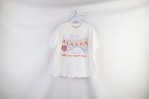 Vintage 90s Streetwear Womens Large Spell Out Alaska The Last Frontier T-Shirt