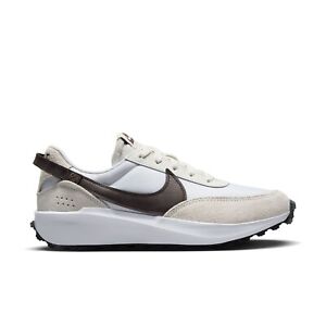 Nike WAFFLE DEBUT Women's White Brown DH9523-107 Athletic Sneaker Shoes