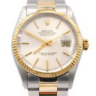 Rolex Datejust Mens 2Tone Stainless Steel & Yellow Gold Watch Silver Dial 16013