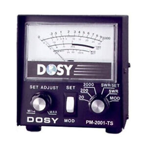 DOSY PM-2001-TS INLINE 2000W MAX SWR BRIDGE & MODULATION METER w/ 3 WATT RANGES