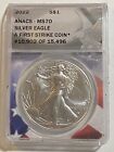 2022 American Silver Eagle MS 70 ANACS $1 First Strike
