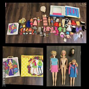 1960’s Twist & Turn Barbie Skipper + Stacie Dolls Plus Accessories Clothes Shoes