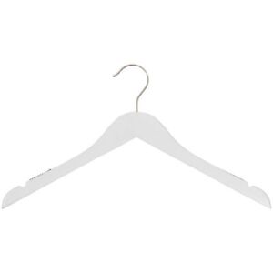 Wood White Shirt Hangers with Metal Hook Set Of 20 - boutique used