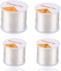 4 Roll 328 FT Clear Elastic Beading Threads,  Stretchy Crystal Bracelet String C