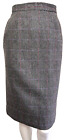 Vintage Pencil Skirt Wool Blend Plaid High Waist Lined Made in Japan Gray XS EUC