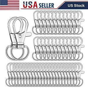 100pcs Metal Lanyard Keychain Hook Clip Swivel Snap For Paracord Lobster Clasp