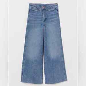 H&M Denim Cullote high waisted wide leg Raw Edge ankle length Jeans Women’s 6