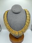 Boucher Signed Number 3577 Rare Gold Tone Lava Choker Necklace