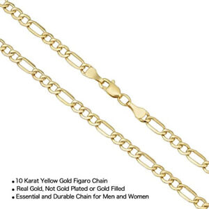 10K Solid Yellow Gold Cuban Link Chain Necklace 16