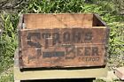 Antique 1910s Strohs Lager Beer Detroit MI Wood Crate Bottle Box Pre Prohibition
