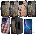 For iPhone 11 11 Pro MAX Camo Defender Case W/ Screen (Belt Clip Fits Otterbox)