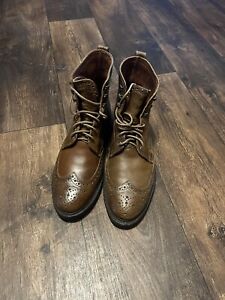 Allen Edmonds Mens Brown Leather Wingtip Shoes Hand Crafted Size 11 3E