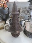 AMAZING Heavy Old Architectural Salvaged Cast Iron FINIAL PEDIMENT Rusty 13