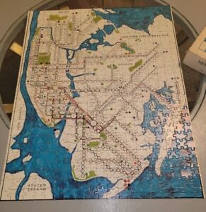 New Listing1971 Jigsaw Puzzle New York City Subway MAP COMPLETE  Made in USA 16x20