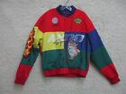 AKOO Jacket Large Adult Red Yellow Blue Snaps Pockets No Ruls Colorful Mens L