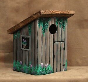Handcrafted Hand Painted Birdhouse Little Gray Shack