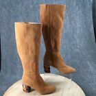Katy Perry Boots Womens 11 The Saari Colorful Button Tall Riding Brown Suede Zip