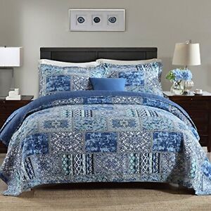 NEWLAKE Cotton Bedspread Quilt Sets-Reversible  Assorted Colors , Sizes