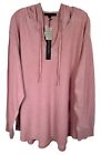 Jane and Delancey Women's Hooded Top Vintage Look Long Sleeve Plus Size 3X Pink