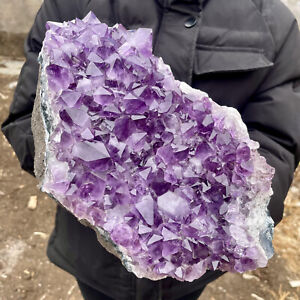 New Listing7.93LB Natural Amethyst geode quartz cluster crystal specimen Healing