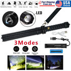 Super Bright LED Flashlight Baton Lamp Rechargeable Zoom Police Security Torch
