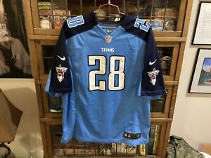 Chris Johnson #28 Tennessee Titans NIKE OnField Blue Graphic Jersey SZ XL - Cool