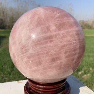 14.72LB Natural Crystal Pink Rose Chakra Quartz Sphere healing ball Specimen